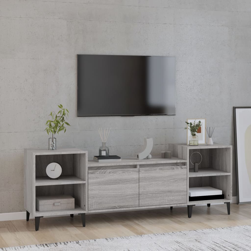 vidaXL TV-benk grå sonoma 160x35x55 cm konstruert tre