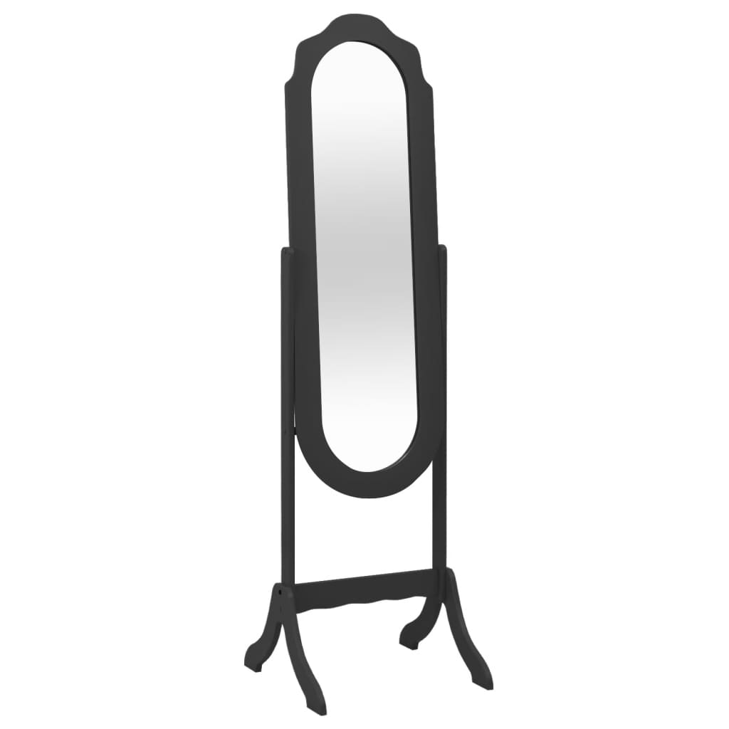 vidaXL Frittstående speil svart 45,5x47,5x160 cm konstruert tre