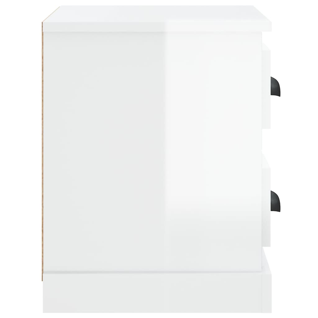 vidaXL Nattbord høyglans hvit 60x35,5x45 cm