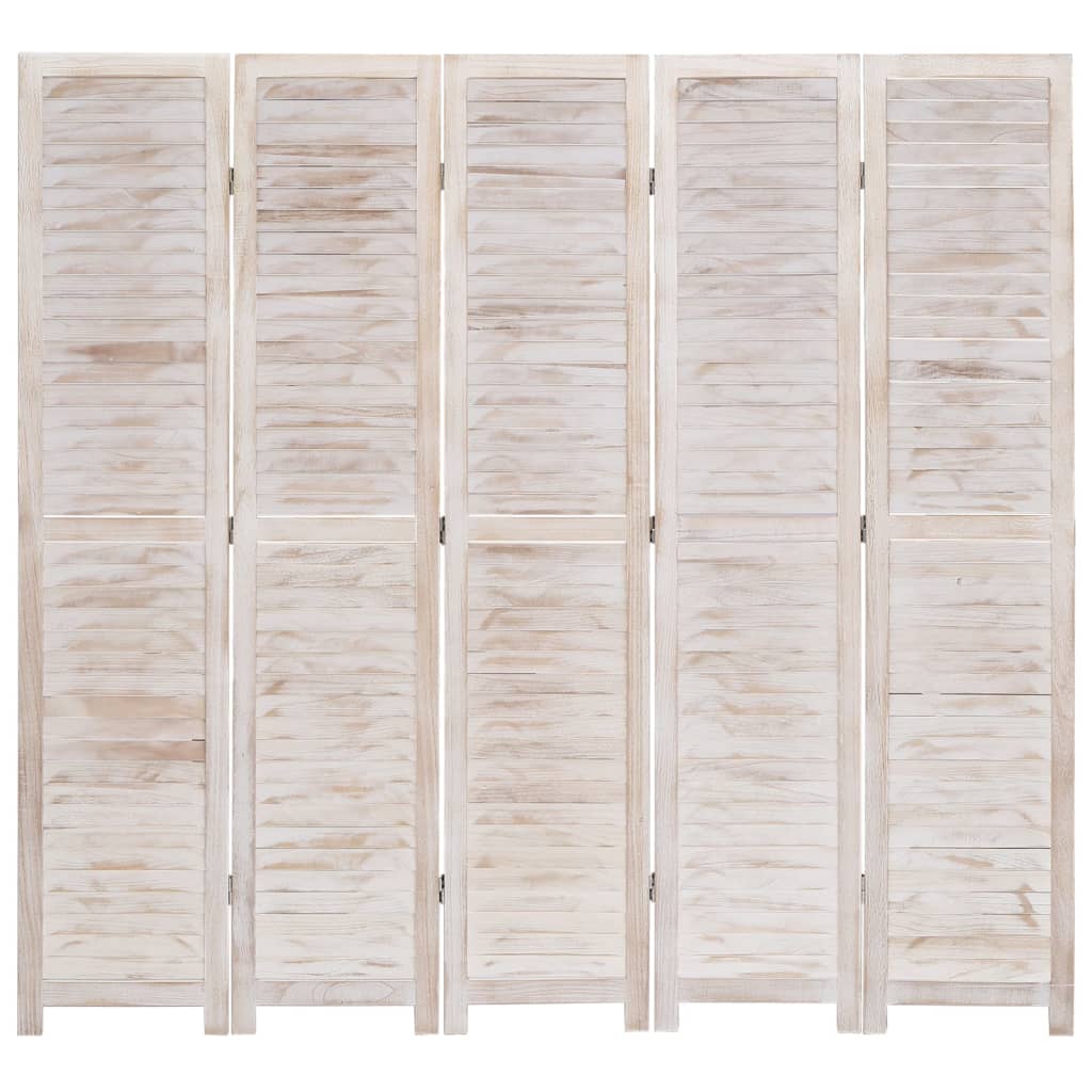 vidaXL Romdeler 6 paneler hvit 210x165 cm tre