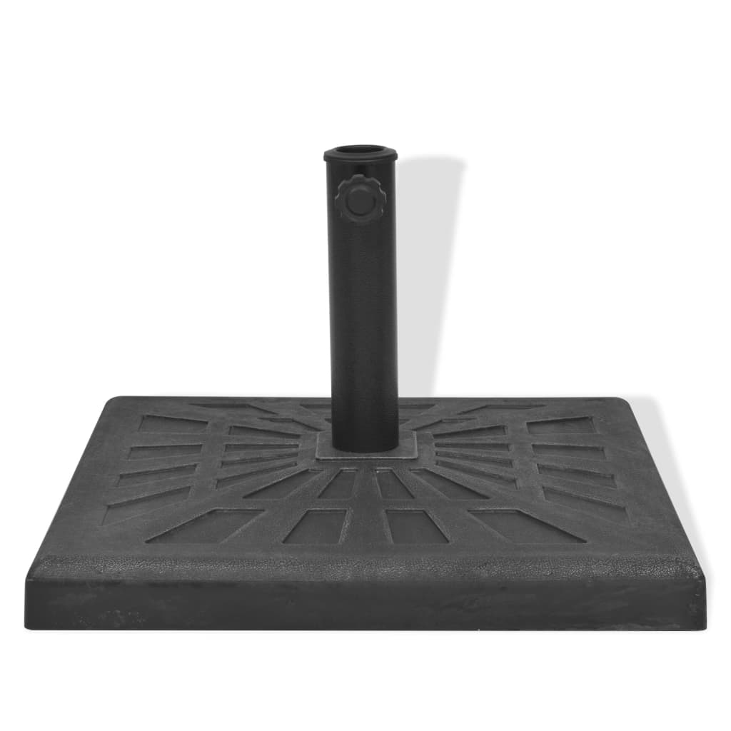 vidaXL Parasollfot harpiks kvadrat svart 12 kg