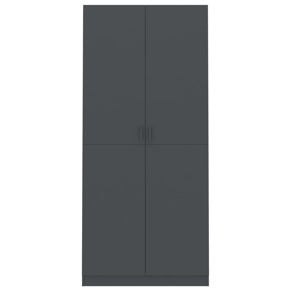 vidaXL Garderobe grå 90x52x200 cm sponplate