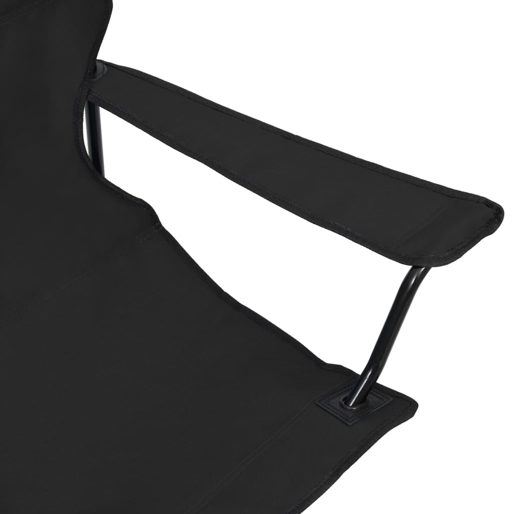 vidaXL 2-seters campingstol sammenleggbar stål og stoff svart
