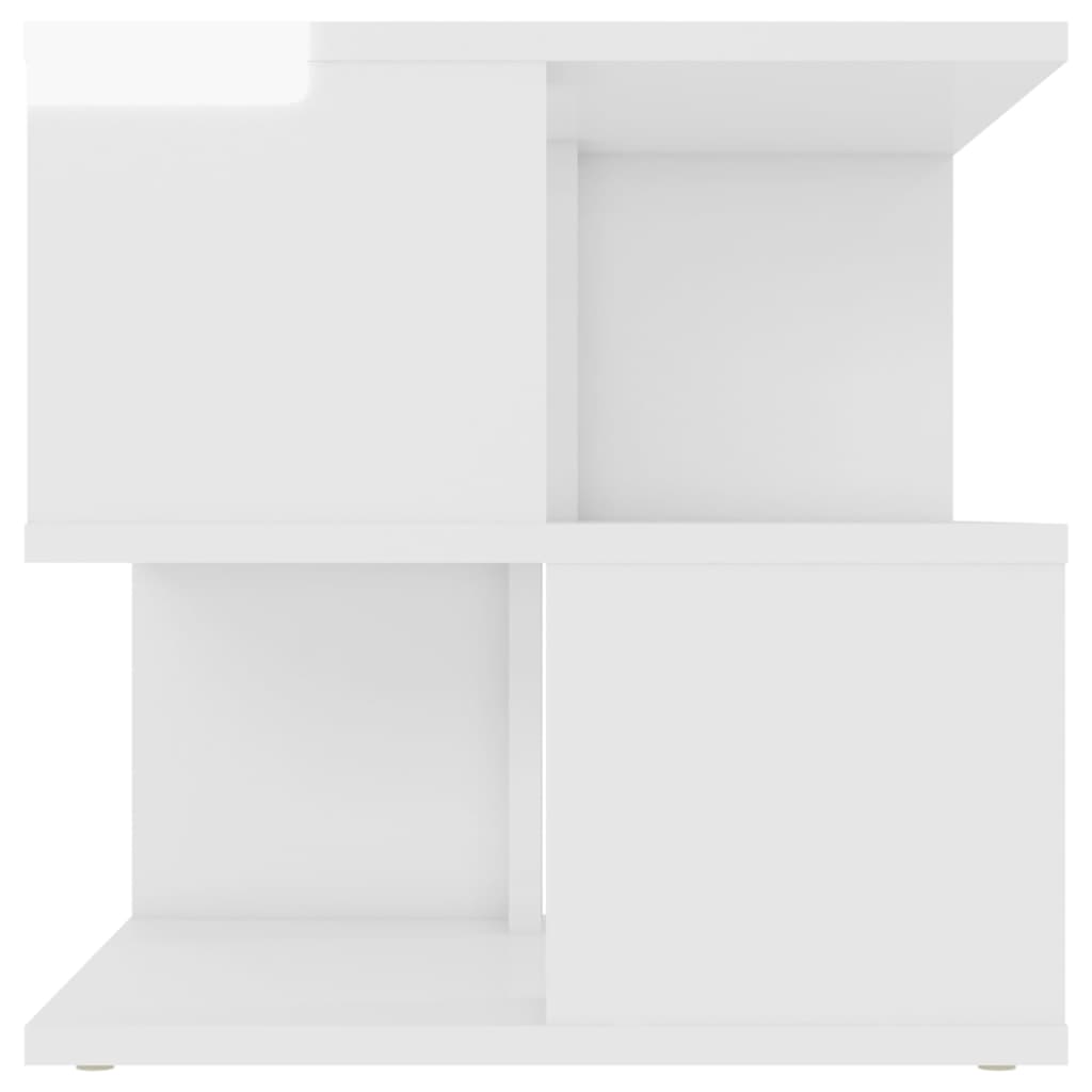 vidaXL Sidebord høyglans hvit 40x40x40 cm sponplate