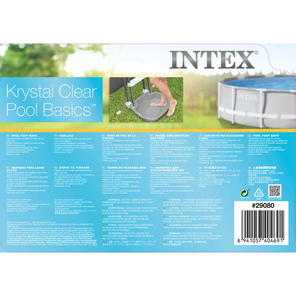 Intex Fotbad for basseng 11,5 L 56x46x9 cm blå