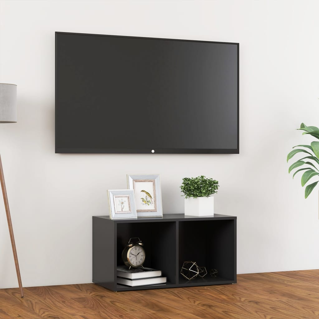 vidaXL TV-benk grå 72x35x36,5 cm sponplate