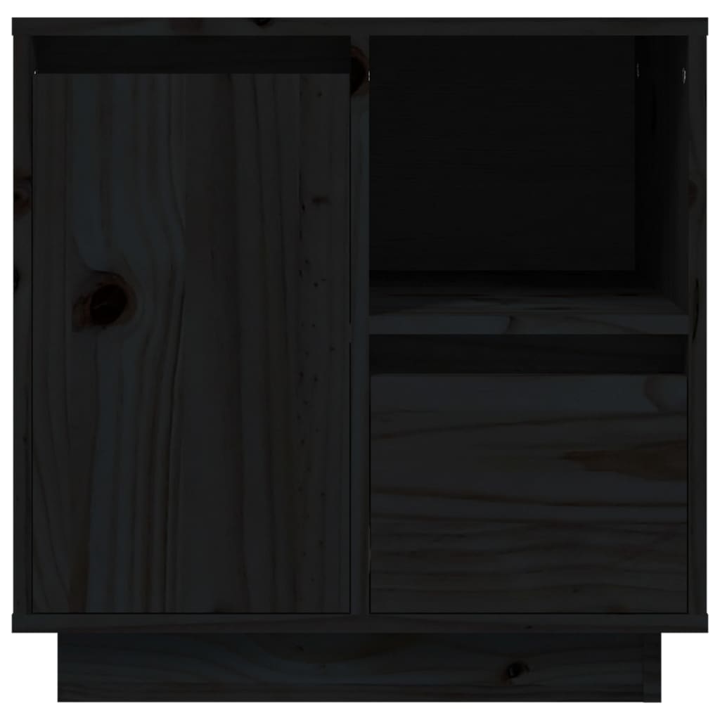 vidaXL Nattbord svart 50x34x50 cm heltre furu