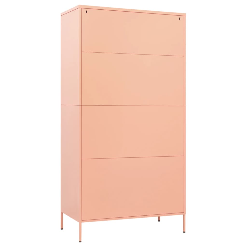 vidaXL Garderobe rosa 90x50x180 cm stål
