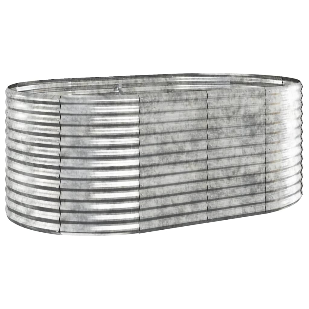 vidaXL Plantekasse pulverlakkert stål 175x100x68 cm sølv