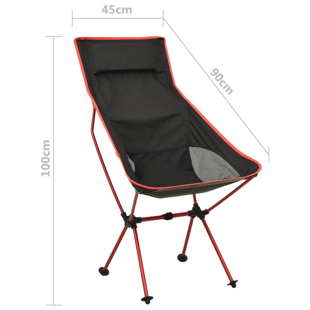 vidaXL Sammenleggbar campingstol PVC og aluminium svart