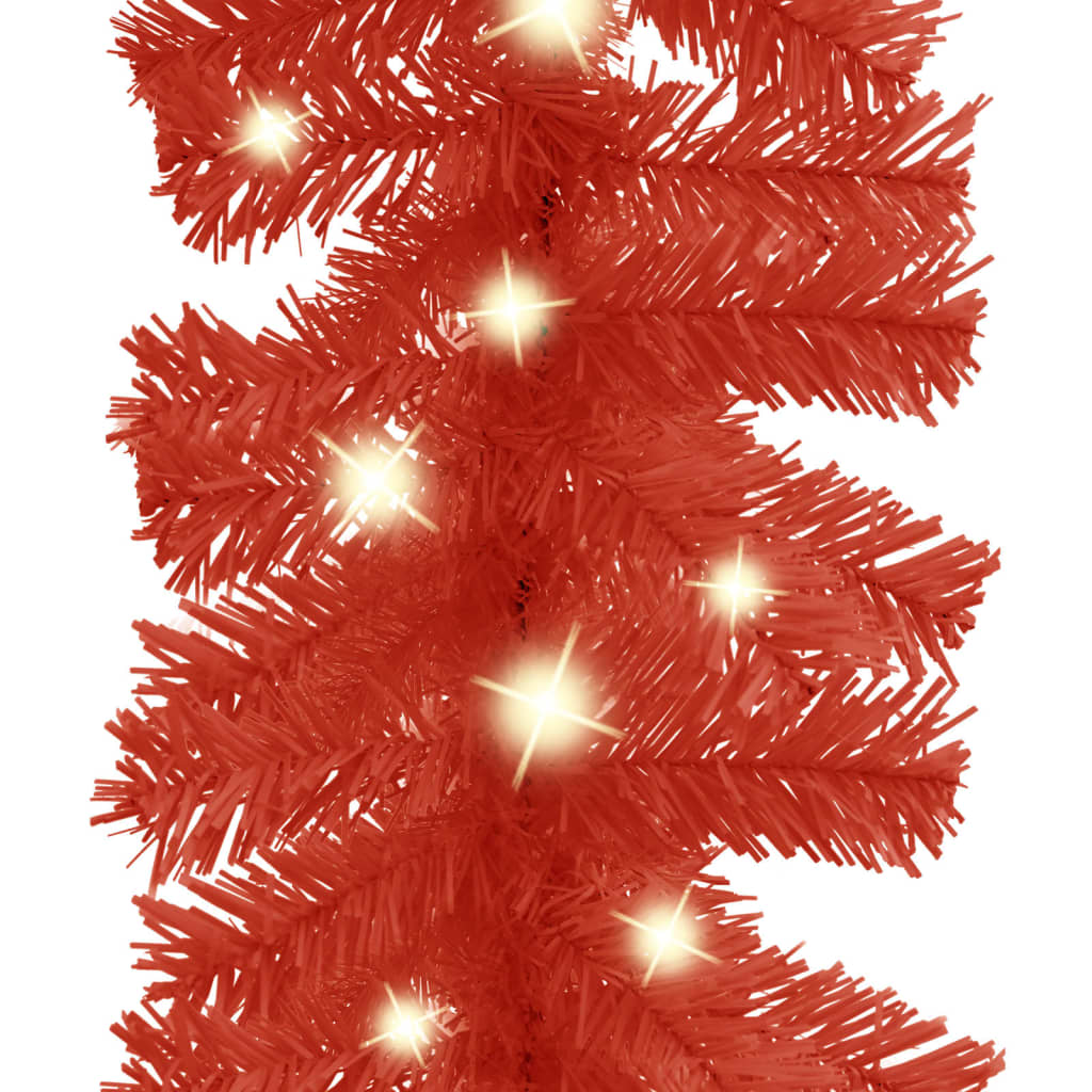 vidaXL Julekrans med LED-lys 10 m rød