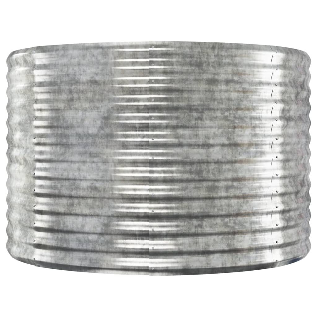 vidaXL Plantekasse pulverlakkert stål 322x100x68 cm sølv