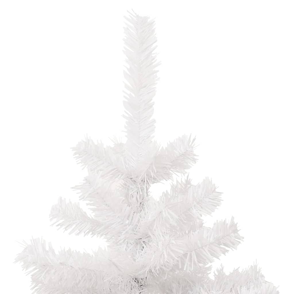 vidaXL Forhåndsbelyst virvel-juletre med potte hvit 120 cm PVC
