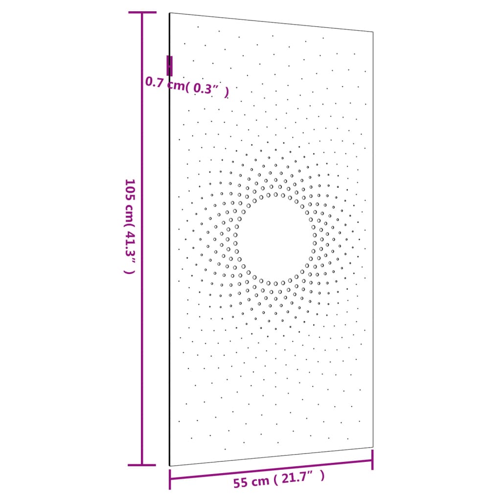 vidaXL Veggdekorasjon til hage 105x55 cm cortenstål soldesign