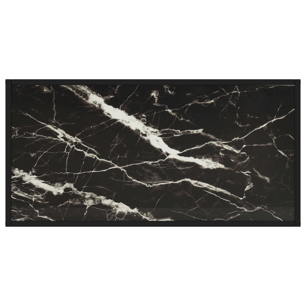 vidaXL Salongbord svart med svart marmorglass 100x50x35 cm