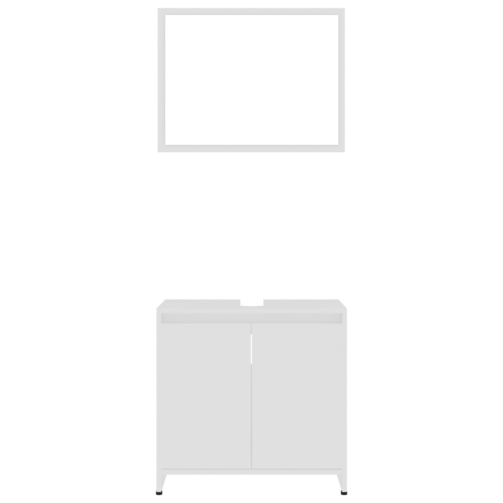 vidaXL Baderomsmøbler 4 deler hvit sponplate