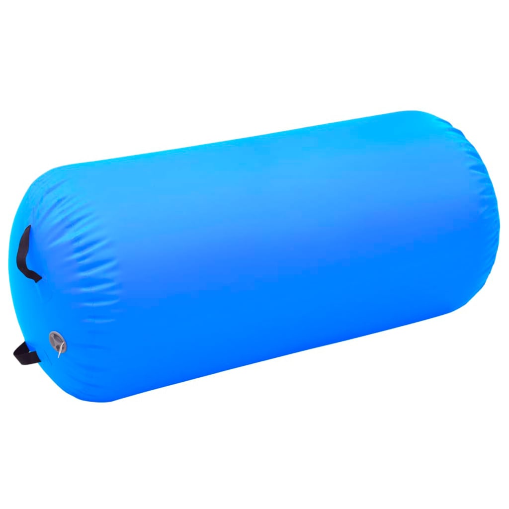 vidaXL Oppblåsbar gymnastikkrull med pumpe 120x75 cm PVC blå