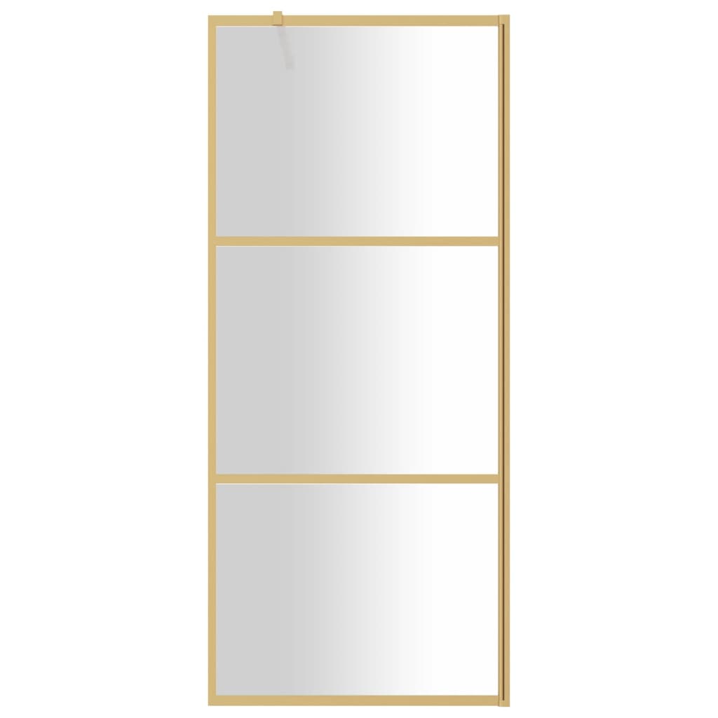 vidaXL Dusjvegg med klart ESG-glass gull 80x195 cm