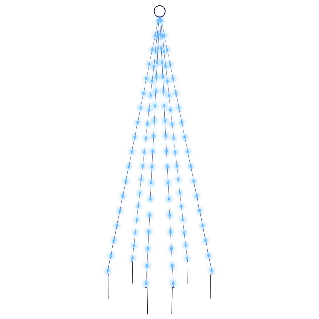 vidaXL Juletre på flaggstang 108 LED blå 180 cm
