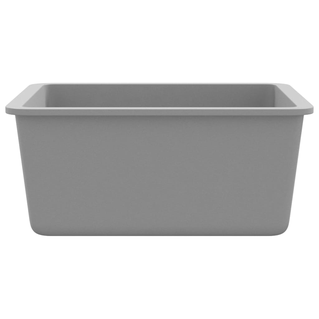 vidaXL Kjøkkenvask i granitt enkel kum grå