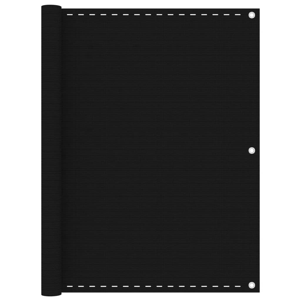 vidaXL Balkongskjerm svart 120x300 cm HDPE