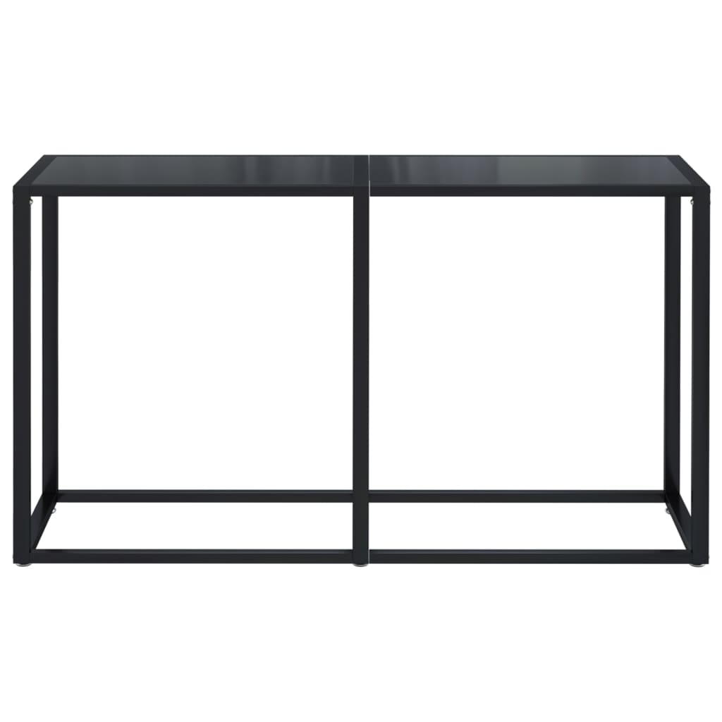 vidaXL Konsollbord svart 140x35x75,5 cm herdet glass