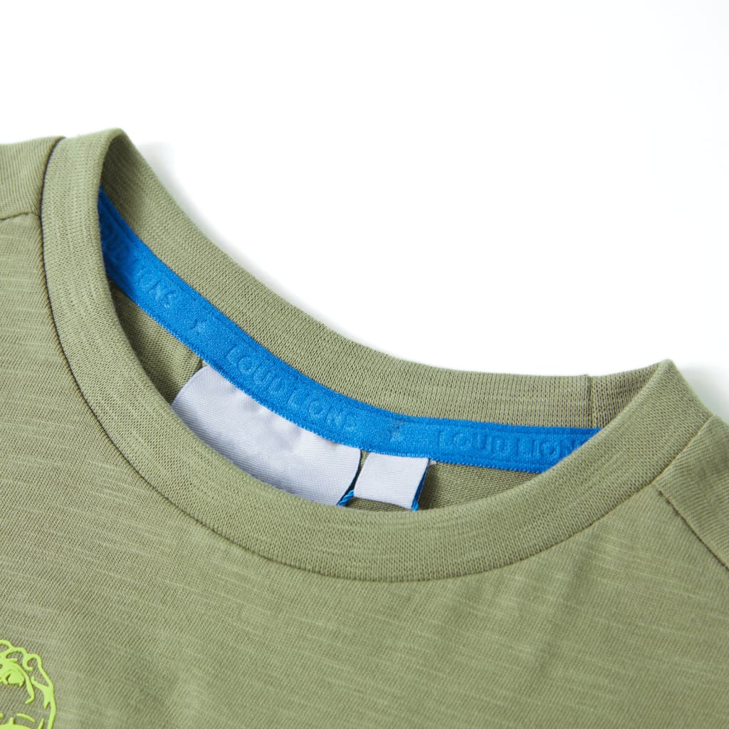 T-skjorte for barn med korte ermer lysekaki 116