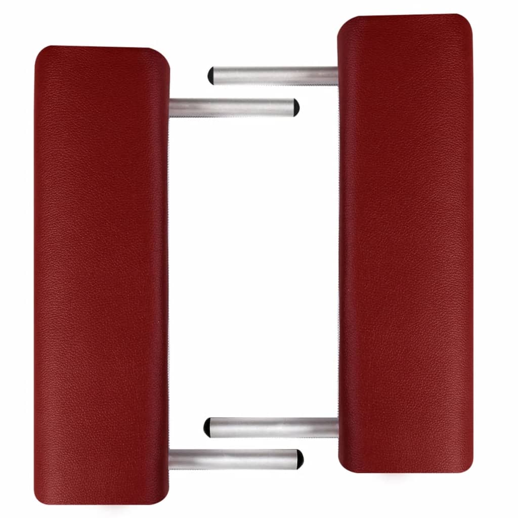 Sammenleggbart massasjebord 2 soner aluminiumsramme rød