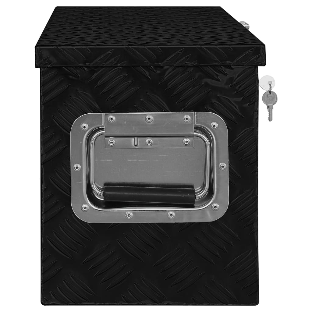 vidaXL Aluminiumskasse 80x30x35 cm svart