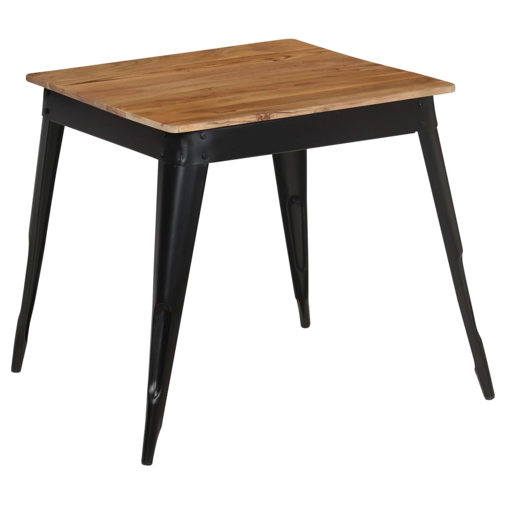 vidaXL Spisebord heltre akasie og stål 75x75x76 cm