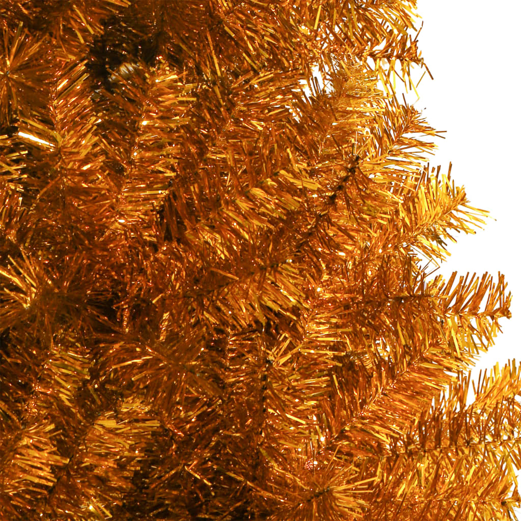 vidaXL Kunstig juletre med stativ gull 150 cm PET