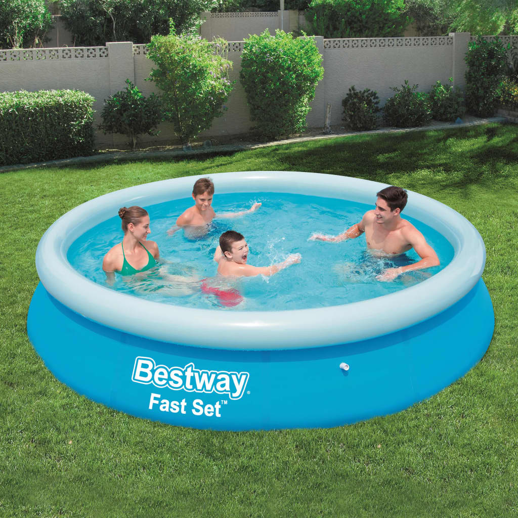 Bestway Oppblåsbart svømmebasseng Fast Set rundt 366x76 cm 57273