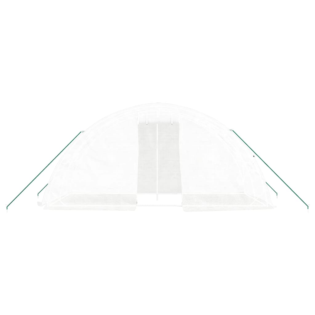 vidaXL Drivhus med stålramme hvit 10 m² 5x2x2,3 m