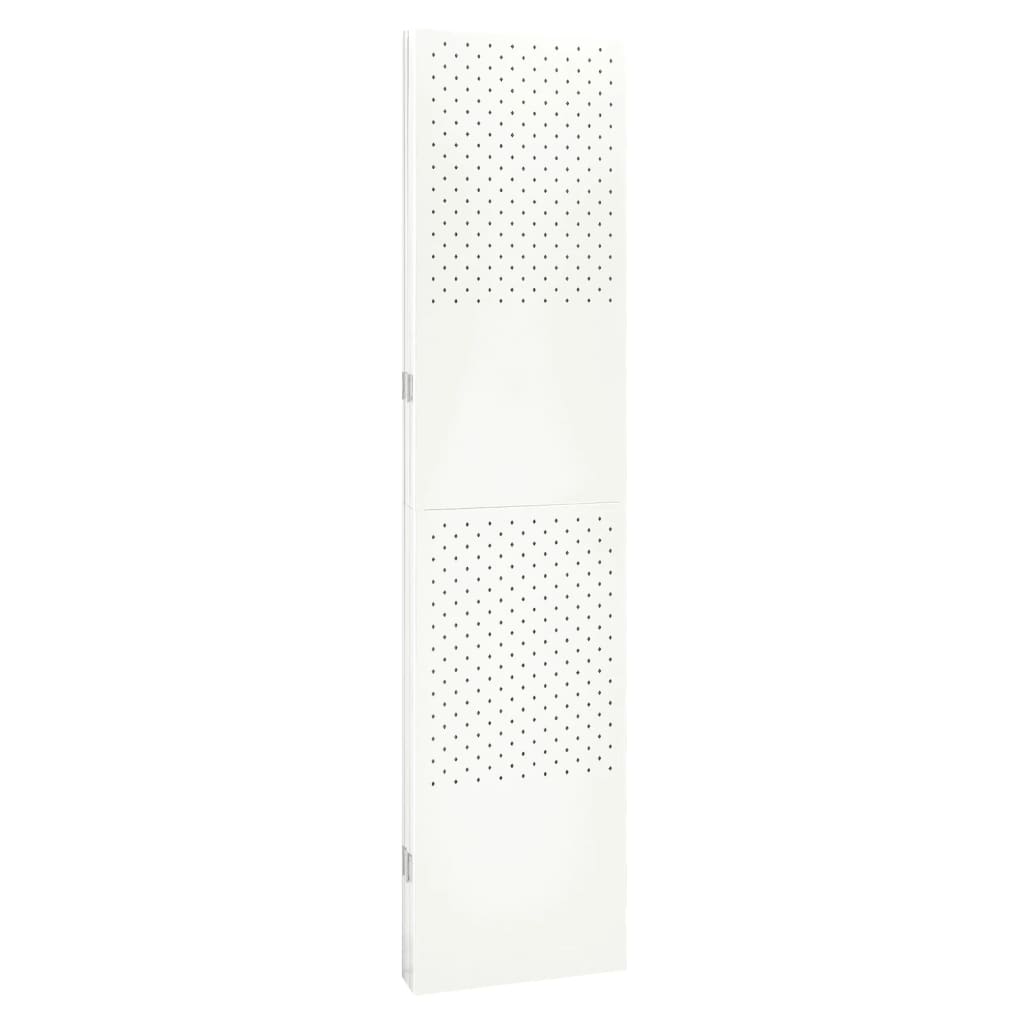 vidaXL Romdeler 4 paneler hvit 160x180 cm stål
