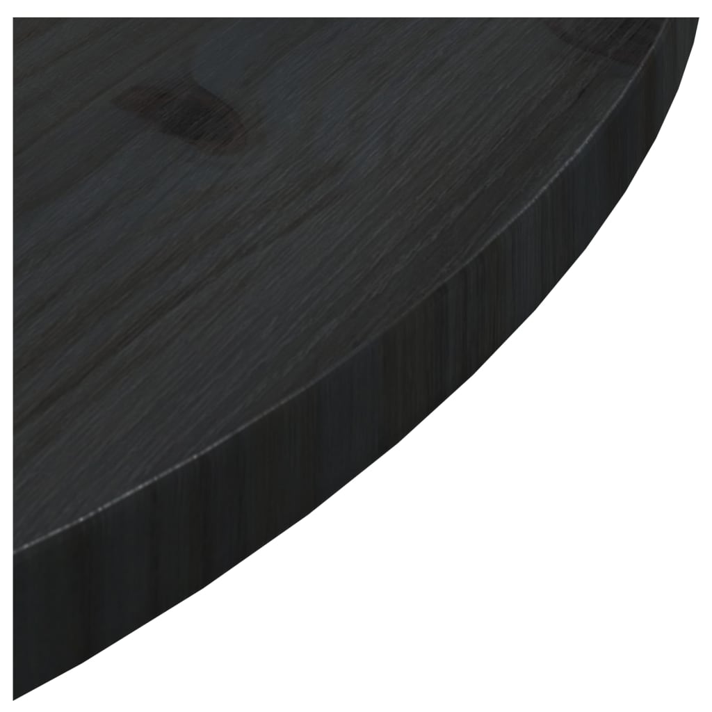 vidaXL Bordplate svart Ø70x2,5 cm heltre furu