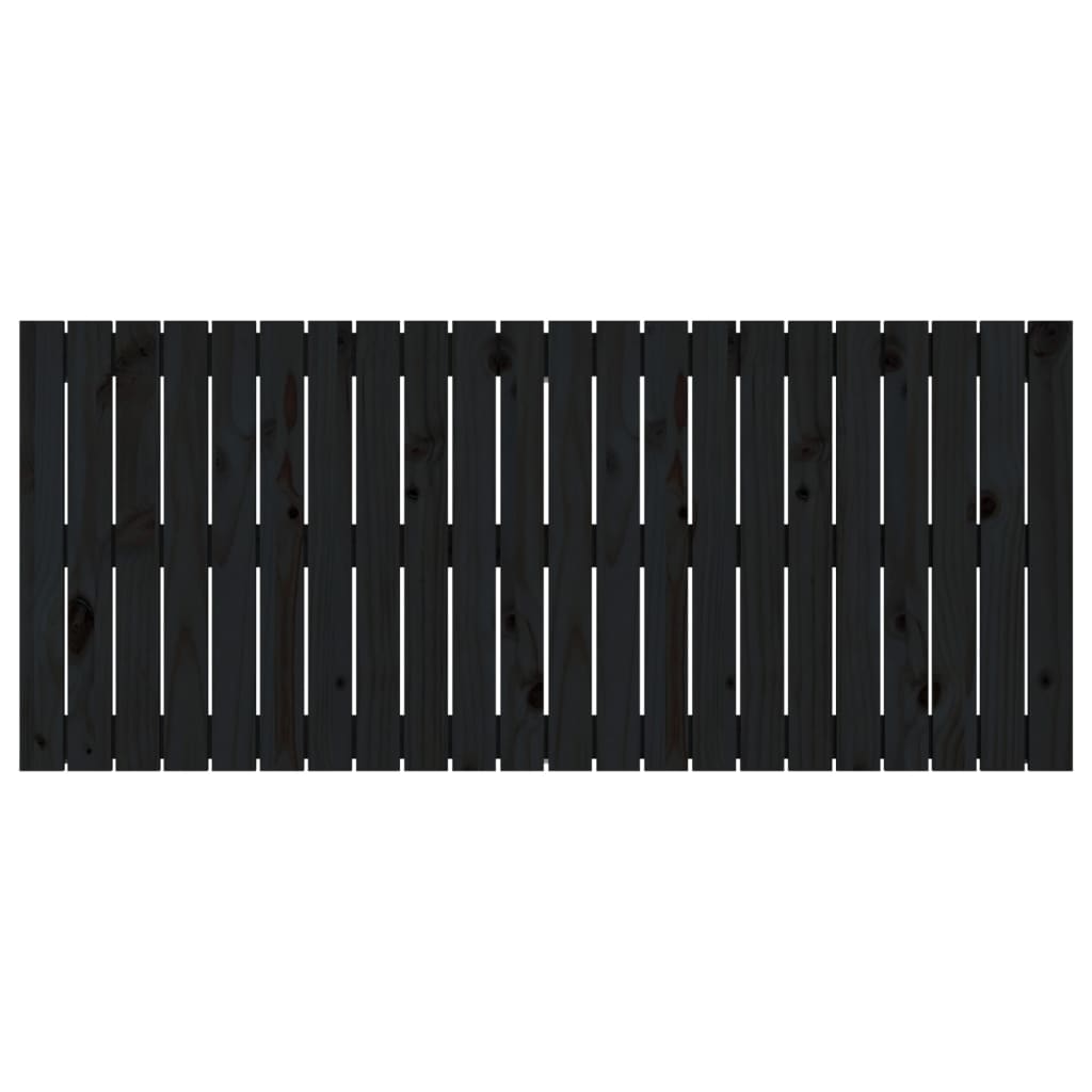vidaXL Veggmontert sengegavl svart 140x3x60 cm heltre furu