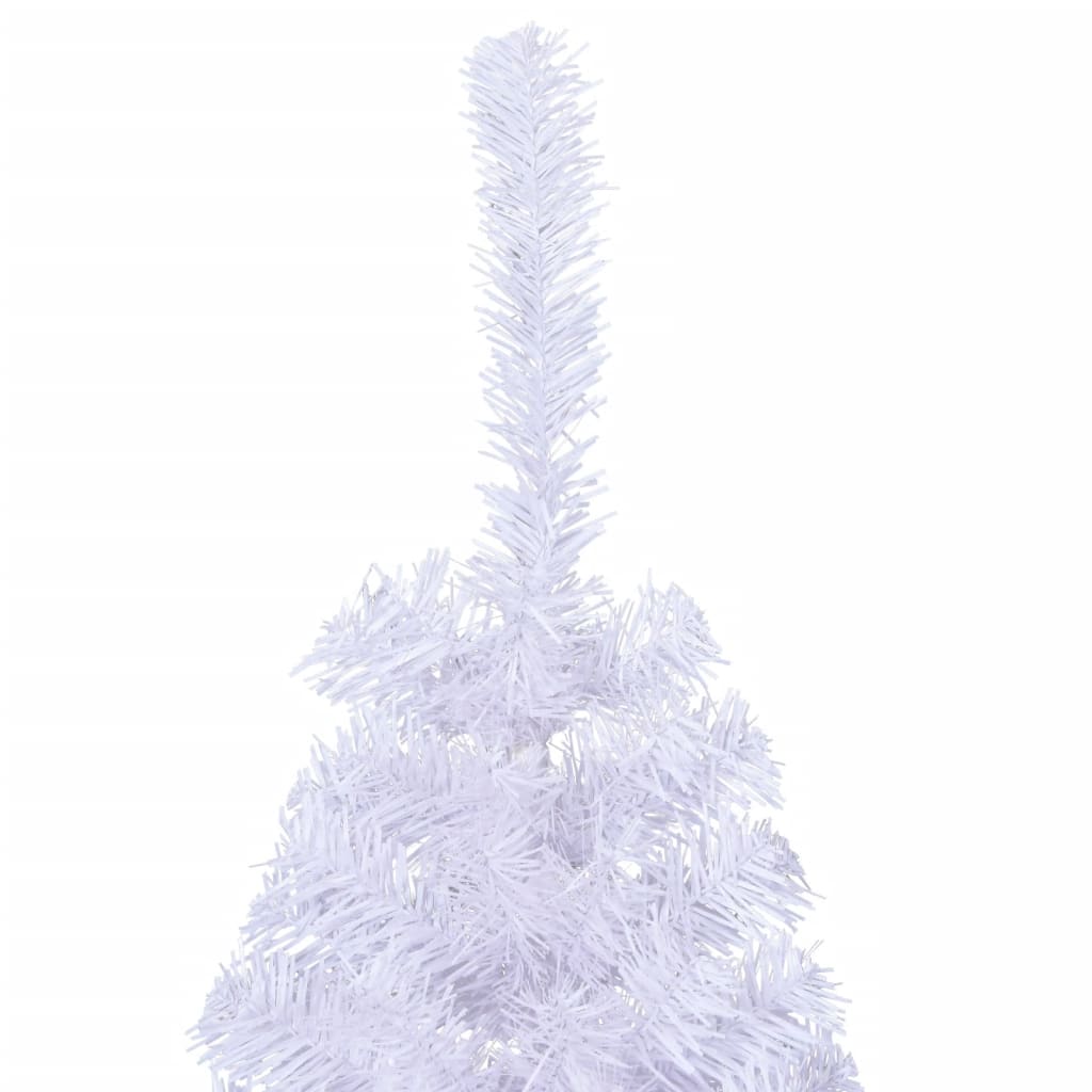 vidaXL Kunstig juletre halvt med stativ hvit 120 cm PVC