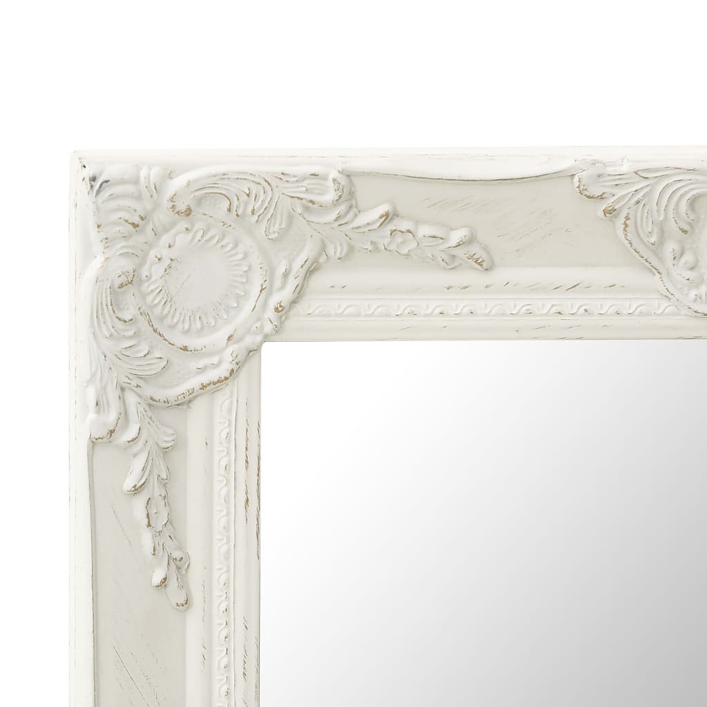 vidaXL Veggspeil barokkstil 50x40 cm hvit