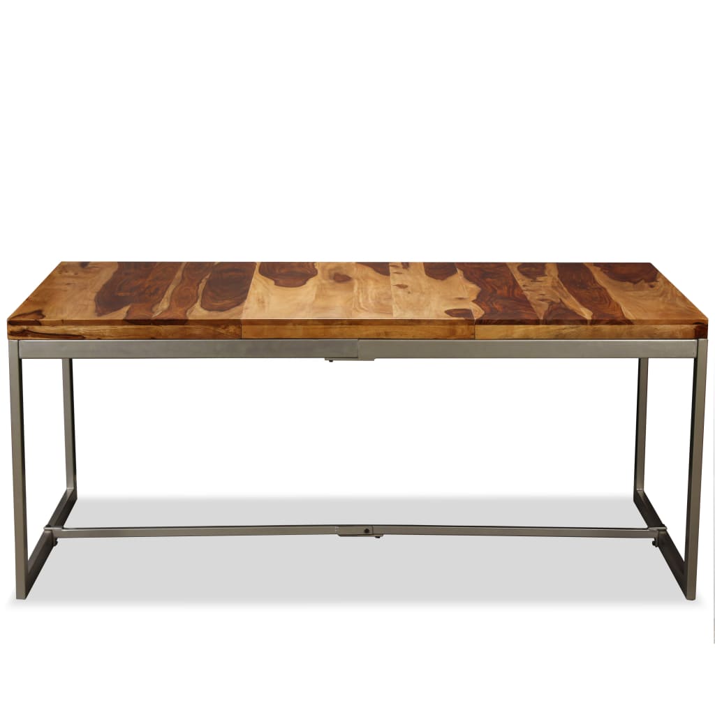 vidaXL Spisebord heltre indisk rosentre og stål 180 cm