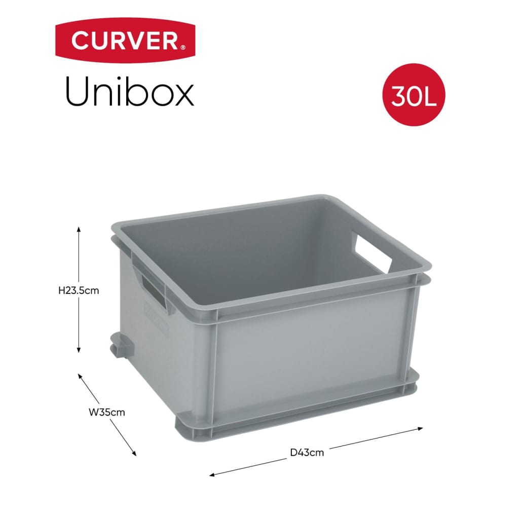 Curver Oppbevaringsboks Unibox 3x30 L sølv