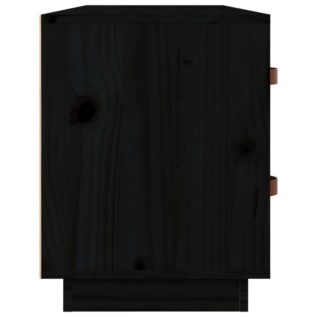 vidaXL Skobenk svart 100x34x45 cm heltre furu