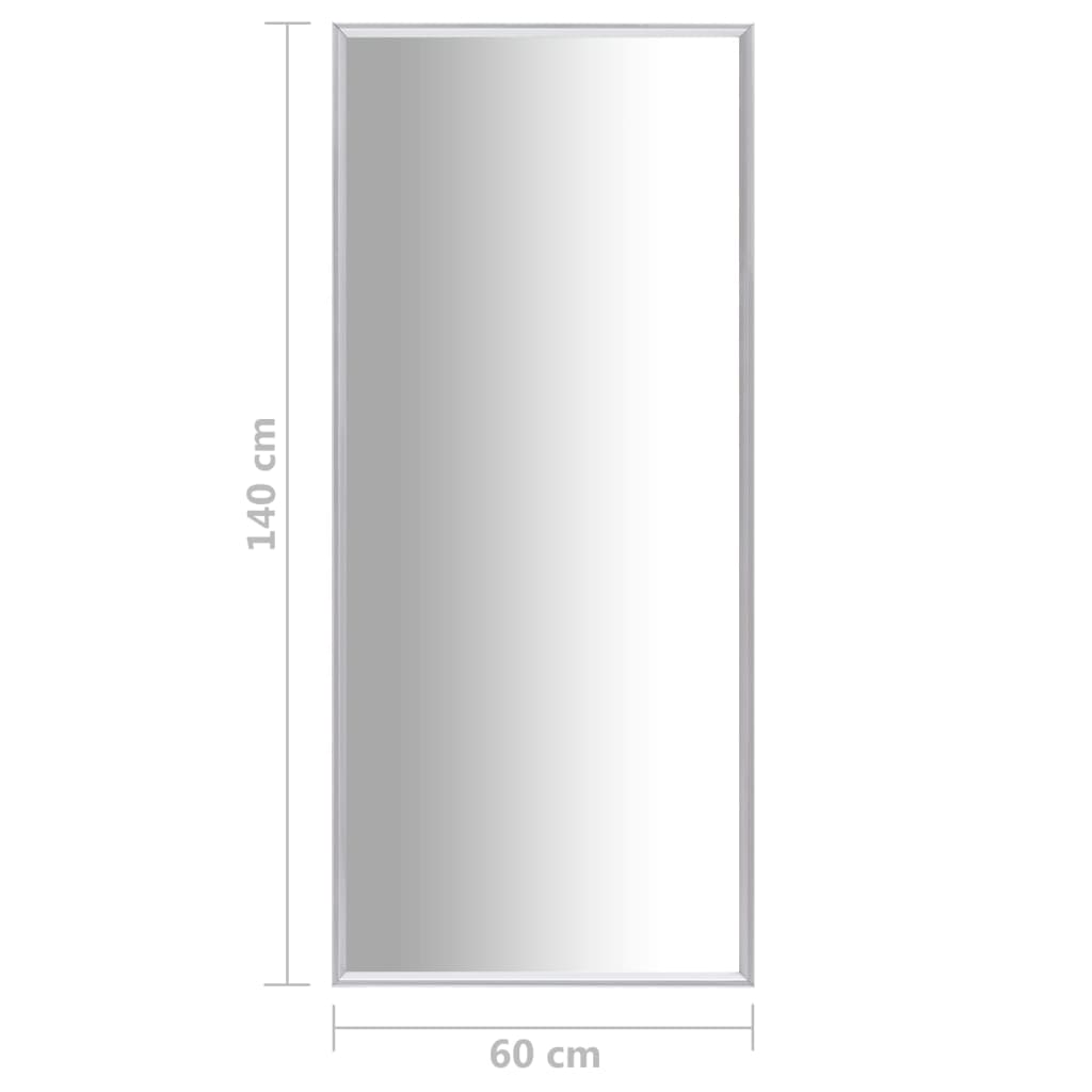 vidaXL Speil sølv 140x60 cm