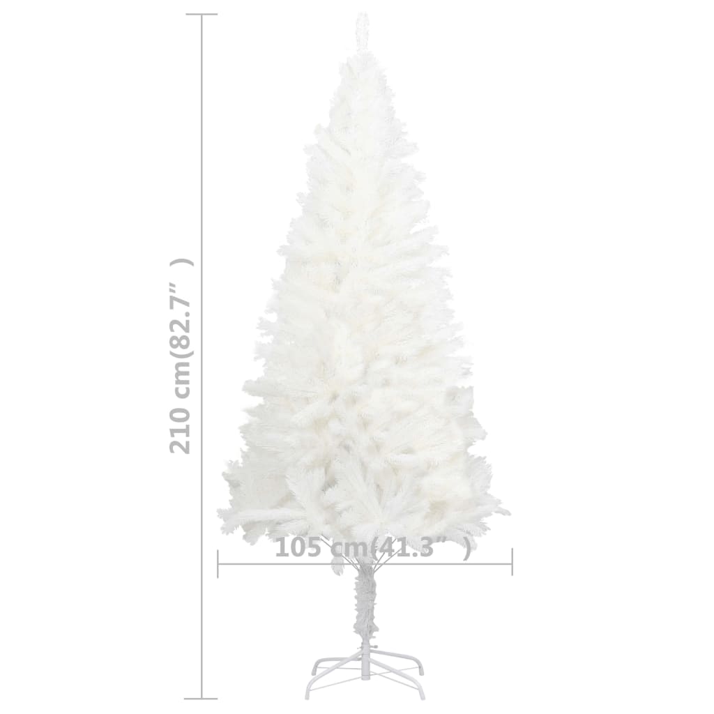 vidaXL Kunstig juletre med LED og kulesett 210 cm hvit