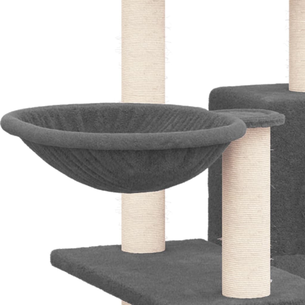 vidaXL Kattetre med klorestolper i sisal mørkegrå 82 cm