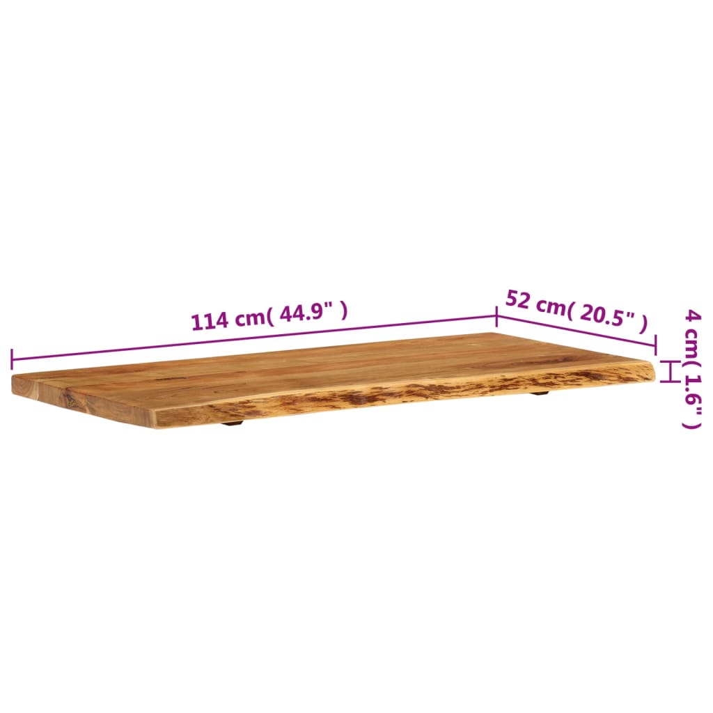 vidaXL Topplate til baderomsmøbler heltre akasie 114x52x4 cm