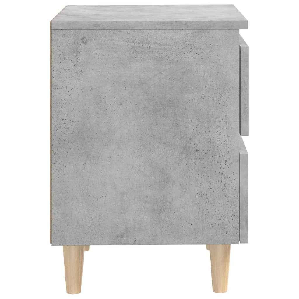 vidaXL Nattbord med heltre furuben betonggrå 40x35x50 cm