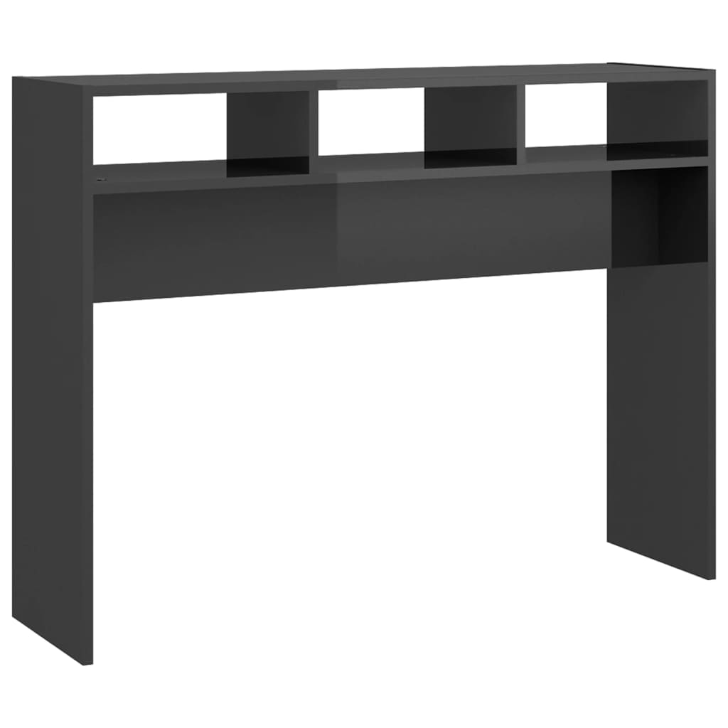 vidaXL Konsollbord høyglans grå 105x30x80 cm sponplate