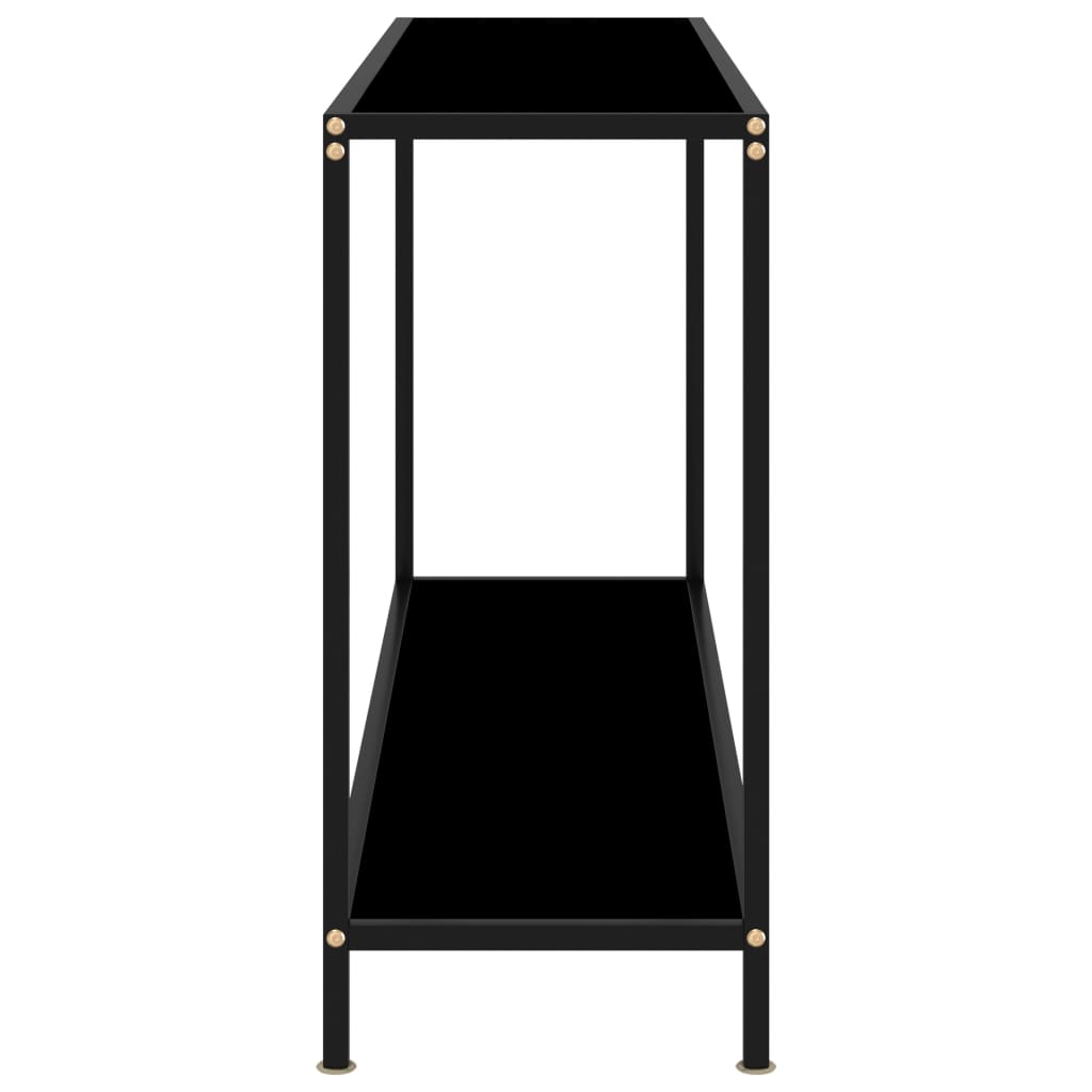 vidaXL Konsollbord svart 140x35x75 cm herdet glass