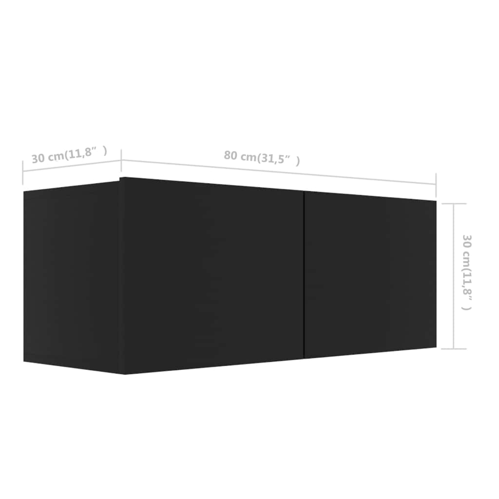 vidaXL TV-benker 3 stk svart sponplate