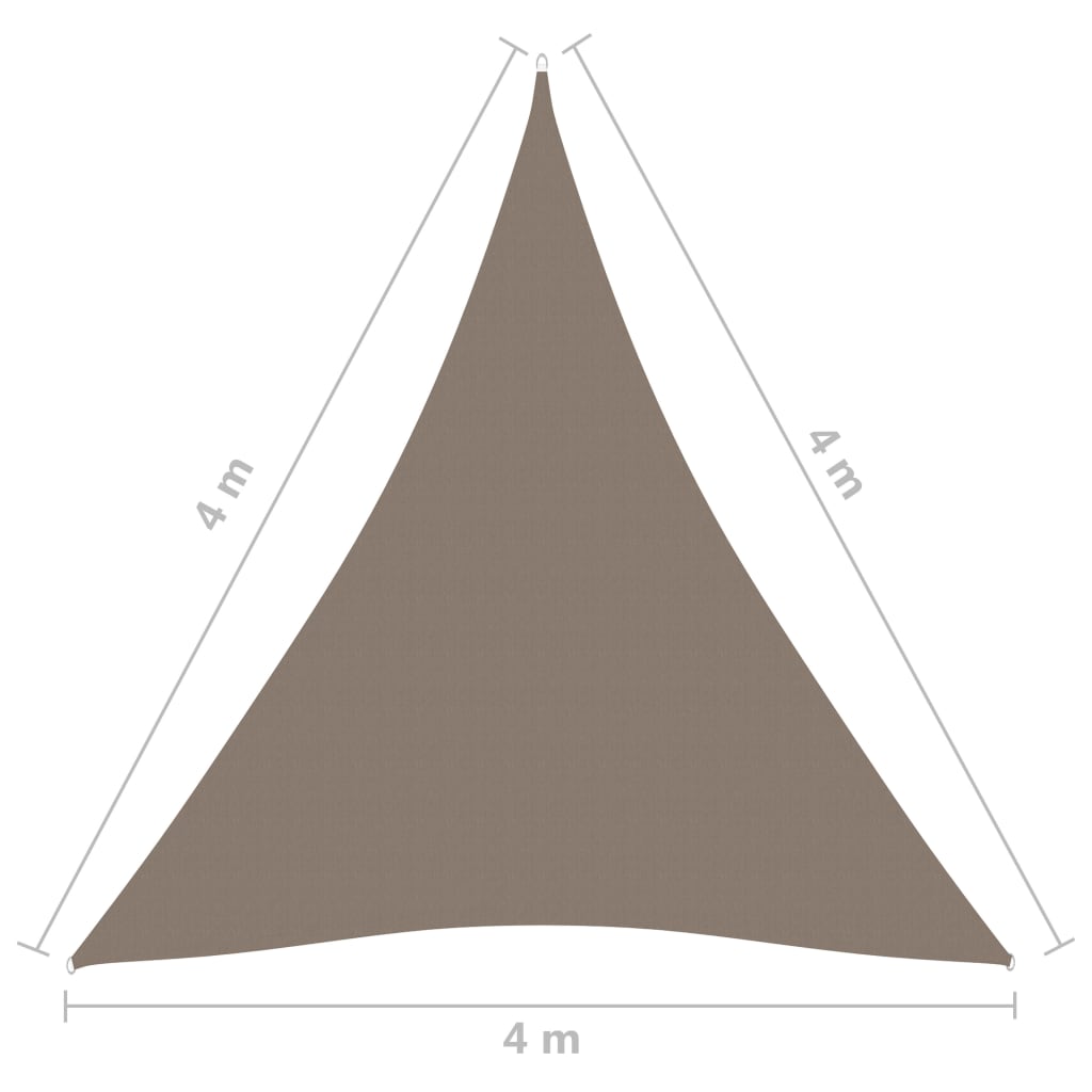vidaXL Solseil oxfordstoff trekantet 4x4x4 m gråbrun